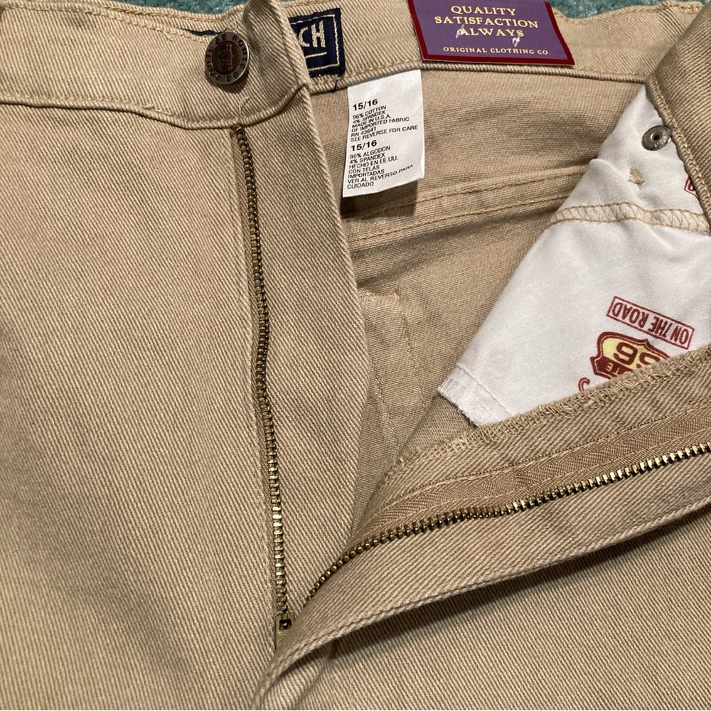 NWT Route 66 Vintage 90s Jeans Stretch Fit High Rise Denim Tan Size 15/16 - Picture 6 of 12